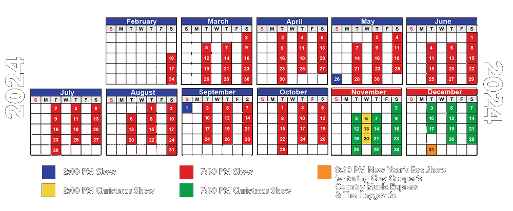 2024 Haygoods Branson Show Schedule