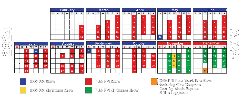 2024 Haygoods Branson Show Schedule